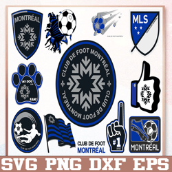 bundle 12 styles mls club de foot montreal soccer team svg, club de foot montreal svg, mls teams svg, mls svg, png, dxf