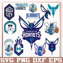 bundle 12 files charlotte hornets basketball team svg, charlotte hornets svg, nba teams svg, nba svg, png, dxf, eps