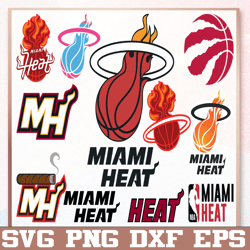 bundle 24 files miami heat basketball team svg, miami heat svg, nba teams svg, nba svg, png, dxf, eps, instant download