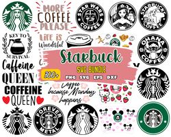 300 starbucks wrap svg bundle, starbucks svg, eps, png, dxf