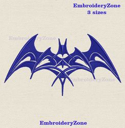 logo batman embroidery design, tribal batman machine embroidery design, bat embroidery, super heroes embroidery, 3 sizes