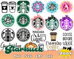 200 starbucks svg bundle,starbucks wrap svg, starbucks bundle wrap svg, starbucks svg files for cricut & silhouette