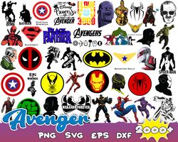 2000 avengers svg bundle, avengers svg, cricut, cut files, layered digital vector file, layered files