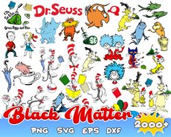 2000 dr seuss svg bundle, cat in the hat svg, dr seuss hat svg, svg, png, dxf, layered digital file, cricut, silhouette