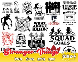 280 bundle stranger things silhouette svg file, stranger things svg