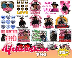 32 yellowstone valentine bundle png - mega valentines day png , for cricut, silhouette, digital download, file cut