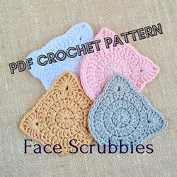 crochet face scrubbies pattern pdf, reusable cotton pads, diy crochet kits, zero waste makeup remover, mothers gift