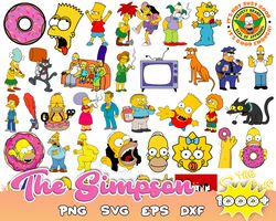 1000 simpsons clip art bundle, simpsons svg cut files for cricut, silhouette, png, dxf, instant download