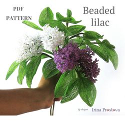 beaded flowers pattern | lilac bouquet | seed bead patterns | beadwork pattern | digital download - pdf