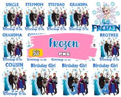 frozen digital png,design birthday girl,png digital file, frozen 2 girl birthday, disney bundle