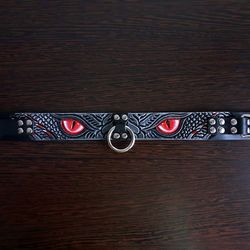 dragon bdsm collar with o-ring for submissive