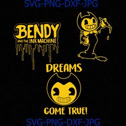 bendy and the ink machine logo inspired digital download, bendy and the ink machine svg, bendy and the ink machine