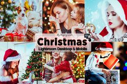 christmas lightroom presets, christmas presets, lightroom mobile presets, desktop holiday presets, festive xmas preset