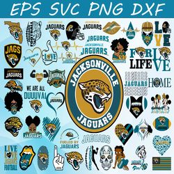 bundle 50 files jacksonville jaguars football teams svg, jacksonville jaguars svg, nfl teams svg, nfl svg, png, dxf, eps