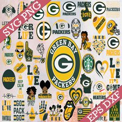 bundle 50 files green bay packers football teams svg, green bay packers svg, nfl teams svg, nfl svg, png, dxf, eps, inst