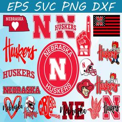 bundle 19 files nebraska huskers football team svg, nebraska huskers svg, n c a a teams svg, n c a a svg, png, dxf, eps