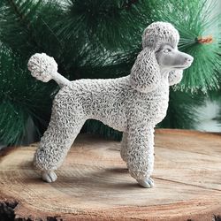 Statuette Poodle of the marble chips, figurine souvenir poodle