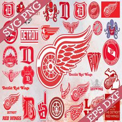 bundle 34 files detroit red wings hockey team svg, detroit red wings svg, nhl svg, nhl svg, png, dxf, eps, instant downl