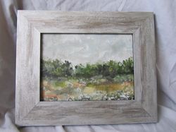 mini farm oil painting country oil painting framed small landscape art hanging miniature forest framed art forest art