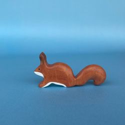 wooden squirrel figurine - handmade wooden toys - wooden animals toys - wooden squirrel toys