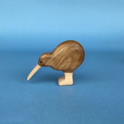 wooden kiwi figurine - wooden australian animals - wooden animal toys - wooden kiwi toy - carved wooden toys