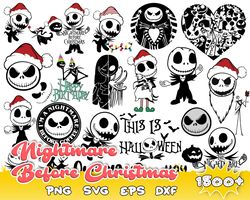 1500 nightmare before christmas svg, nightmare svg, jack skellington svg, jack and sally svg,instant download