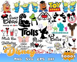 5000 bundle svg png dxf, cricut mickey minnie svg, frozen svg, disney svg cricut printable clipart silhouette