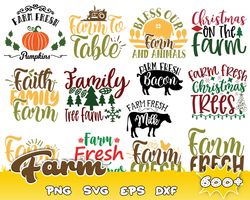 600 farm life svg bundle, farm svg bundle, farmhouse quotes svg, farm svg,commercial use, cut files, dxf png