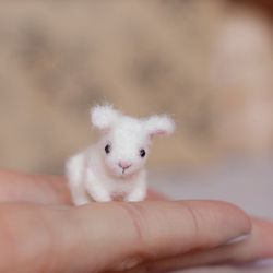 miniature easter bunny, easter rabbit, dollhouse miniatures, dollhouse decor, unique easter gift for girls