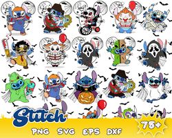 75 stitch bundle horror characters svg, bundle halloween svg, halloween svg, horror movie svg, cricut