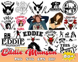 80 eddie munson bundle,eddie munson silhouette svg, joseph quinn,eddie munson svg,png,dxf,eps