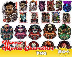 80 halloween horror characters bundle png, serial killers, horror movies