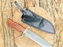 custom handmade carbon steel hunting knife, survival outdoor camping knife kit.