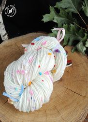 art yarn, hand spun, beads yarn