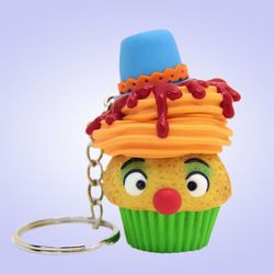 clown keychain charm for backpack, polymer clay keychain for girls