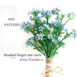 beaded flowers pattern | forget me not  forget  | seed bead patterns | beadwork pattern | digital download - pdf