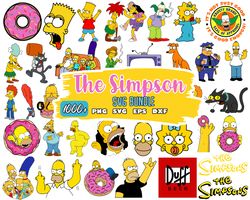 simpsons clip art bundle, simpsons svg cut files for cricut, silhouette, png, dxf, instant download