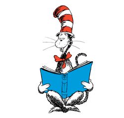 cat in the hat read book dr seuss svg, dr seuss clipart, dr seuss birthday, dr seuss cat svg digital download