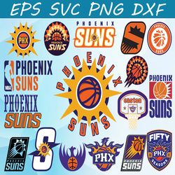 bundle 28 files phoenix suns basketball team svg, phoenix suns svg, nba teams svg, nba svg, png, dxf, eps, instant downl