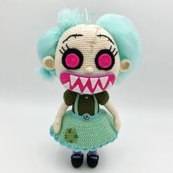 crochet pattern debbie doll. hotel transylvania. halloween zombie. digital download - pdf. diy amigurumi toy tutorial