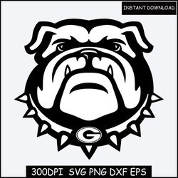 instant download georgia bulldogs svg, ncaa football svg, cricut cutting file, vector clipart digital ga bulldogs logo