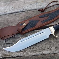 17 inch custom handmade d2 steel mirror polish crocodile dundee hunter knife