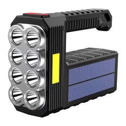 beam me u 8 led solar rechargeable flashlight