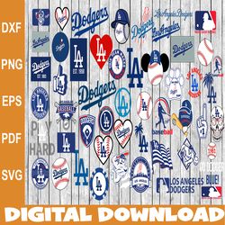 bundle 55 files la dodgers baseball team svg, la dodgers svg, mlb team  svg, mlb svg, png, dxf, eps, jpg