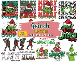 christmas the grinch svg bundle for cutting machines, grinch face svg, christmas svg