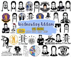 wednesday addams bundle svg , eps svg dxf png , cutting image, file cut , digital download