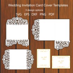 wedding invitation card cover svg templates for paper cut and laser cut