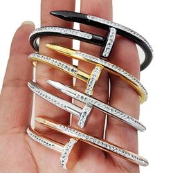 nail bracelet for women trendy 18k bangle