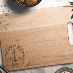 personalized boat cutting board engraved boat captain gift