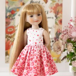 pink dress for ruby red fashion friends doll 14.5 inch, 14" rrff doll clothes, valentine's day outfit for ruby red dolls